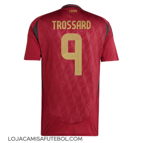 Camisa de Futebol Bélgica Leandro Trossard #9 Equipamento Principal Europeu 2024 Manga Curta